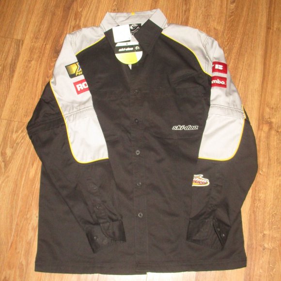 Men's BRP SKI-Doo X-Team Button Down Long Sleeve Machanic Style Shirt Size S NEW - Picture 1 of 12